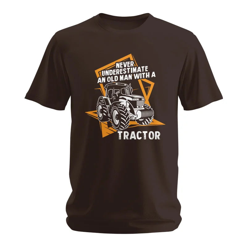 Image of Never Underestimate An Old Man With A Tractor Farming Dad - Unisex Softstyle T-Shirt