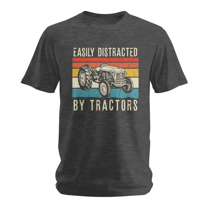 Easily Distracted By Tractors Vintage Design - Unisex Softstyle T-Shirt