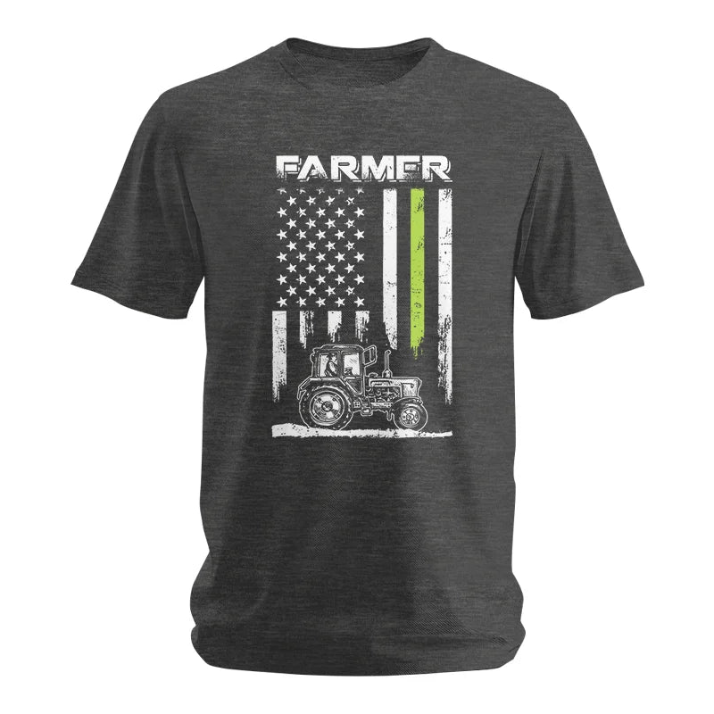 Farmer Tractor Patriotic American Flag - Unisex Softstyle T-Shirt