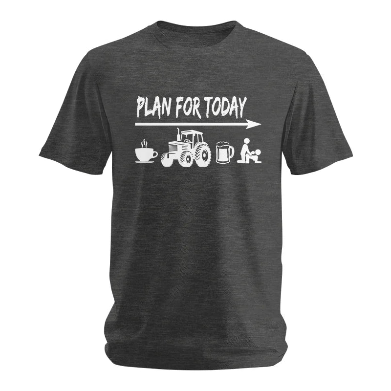 Image of Funny Farmer Plan For Today Coffee Tractor Beer Bed - Unisex Softstyle T-Shirt