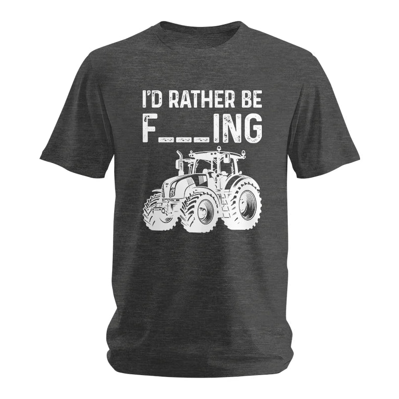 Image of Funny I Would Rather Be Farming Tractor 2 - Unisex Softstyle T-Shirt