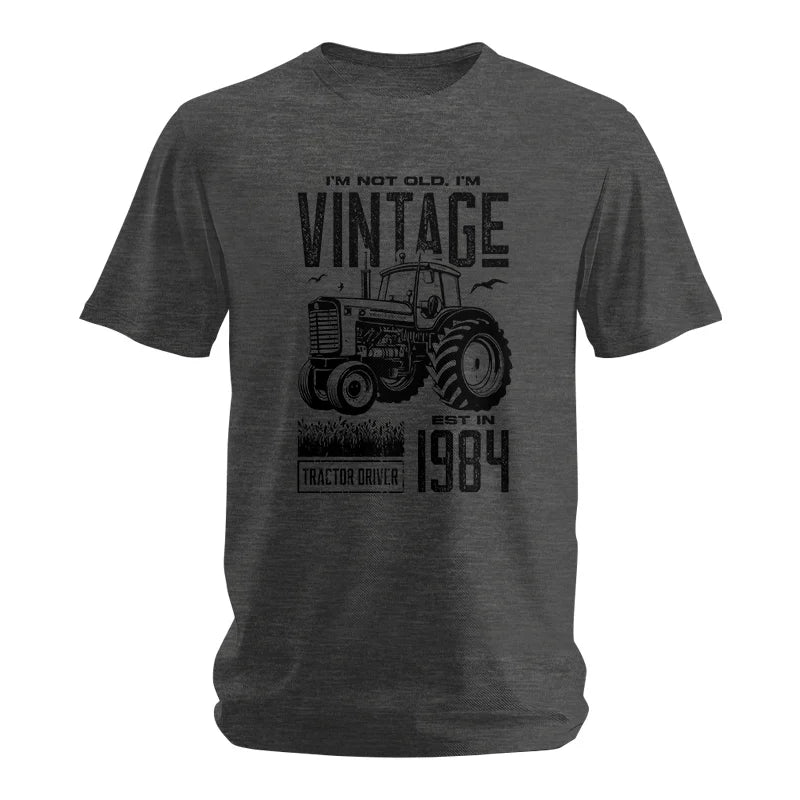 Vintage Tractor Farmer Birthday Born In 1984 1 - Unisex Softstyle T-Shirt