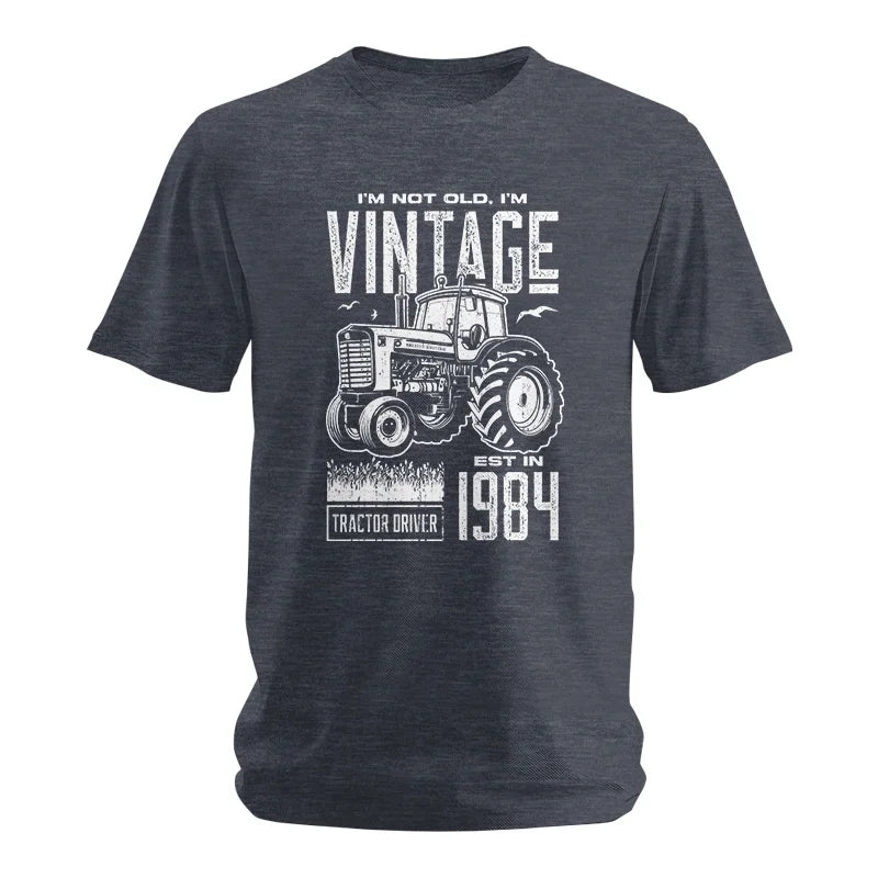 Vintage Tractor Farmer Birthday Born In 1984 2 - Unisex Softstyle T-Shirt