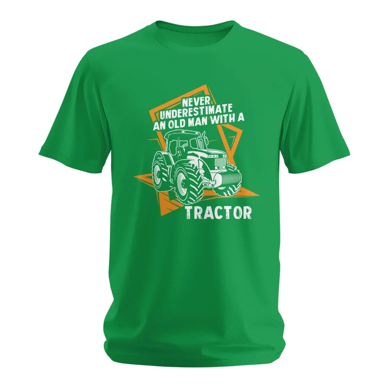 Image of Never Underestimate An Old Man With A Tractor Farming Dad - Unisex Softstyle T-Shirt