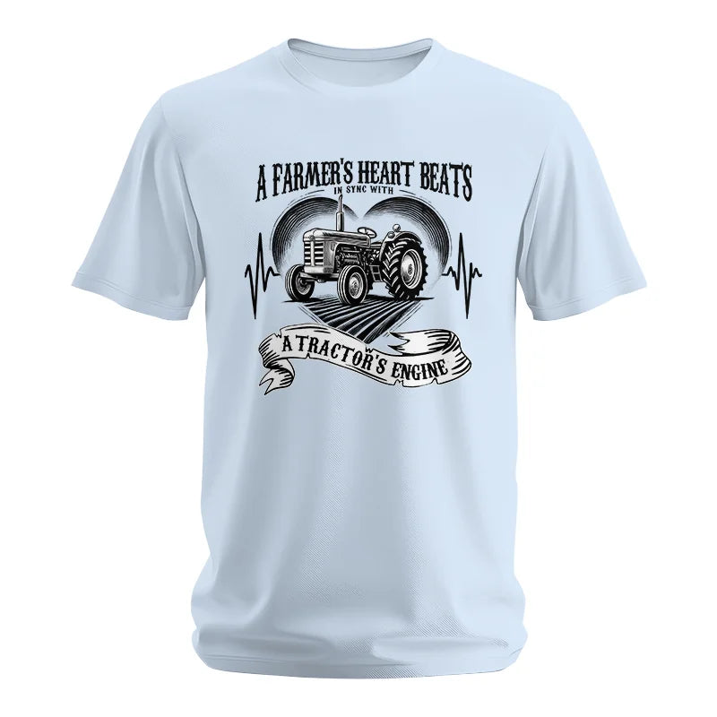 A Farmer’s Heart Beats A Tractor’s Engine - Unisex Softstyle T-Shirt