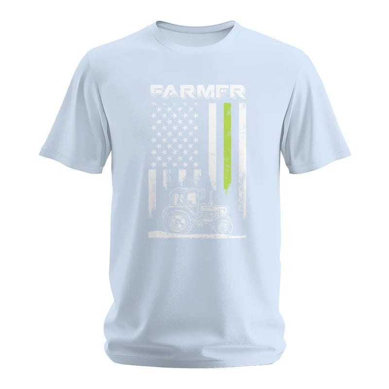 Farmer Tractor Patriotic American Flag - Unisex Softstyle T-Shirt