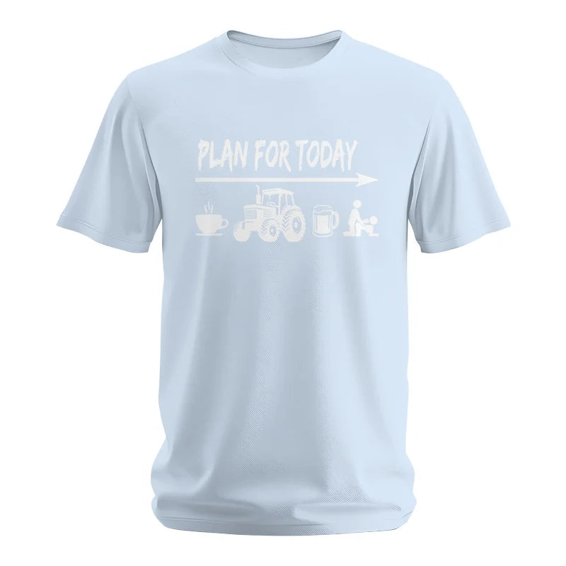 Funny Farmer Plan For Today Coffee Tractor Beer Bed - Unisex Softstyle T-Shirt