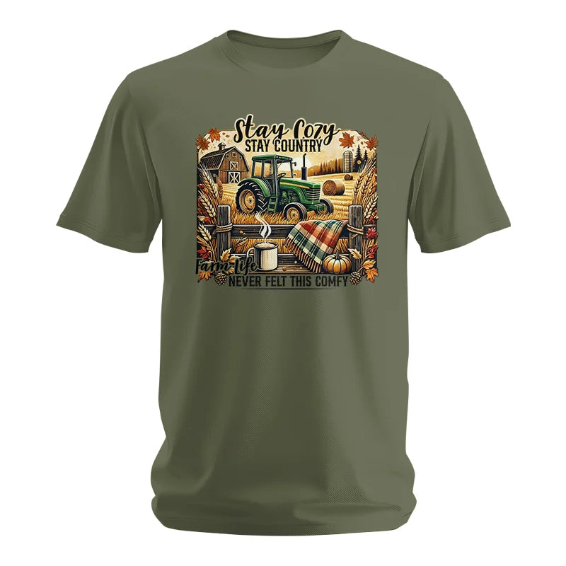 Image of Stay Cozy_Stay Country_Farm Life Never Felt This Comfy 2 - Unisex Softstyle T-Shirt