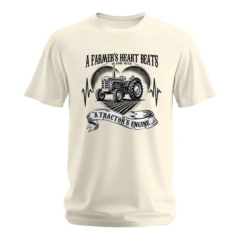 A Farmer’s Heart Beats A Tractor’s Engine - Unisex Softstyle T-Shirt