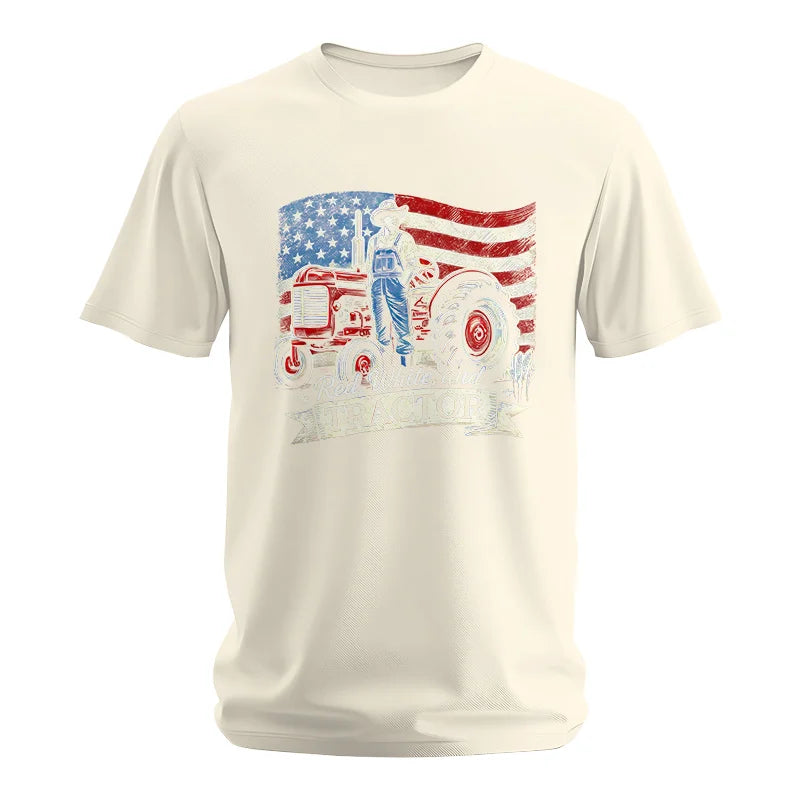 Red White And Tractor - Unisex Softstyle T-Shirt