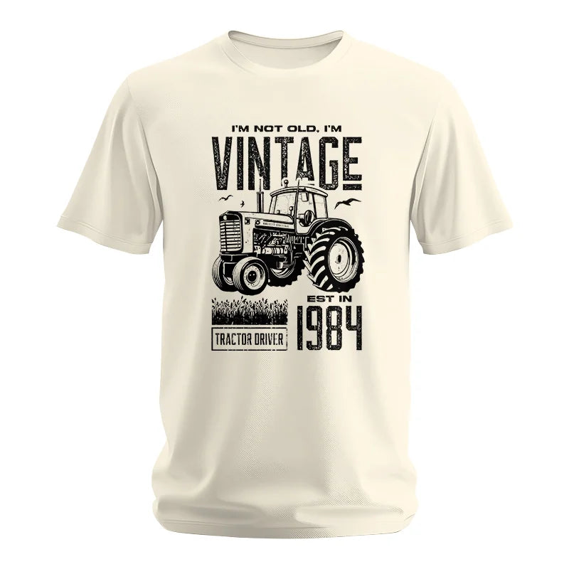 Vintage Tractor Farmer Birthday Born In 1984 1 - Unisex Softstyle T-Shirt