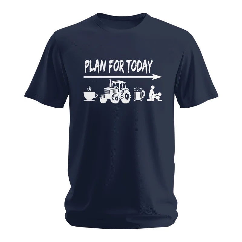 Image of Funny Farmer Plan For Today Coffee Tractor Beer Bed - Unisex Softstyle T-Shirt