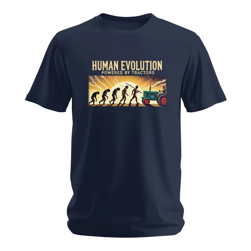 Image of Human Evolution Powered By Tractors - Unisex Softstyle T-Shirt