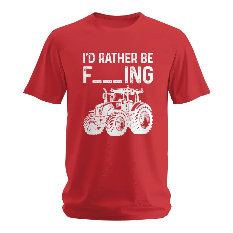 Image of Funny I Would Rather Be Farming Tractor 2 - Unisex Softstyle T-Shirt