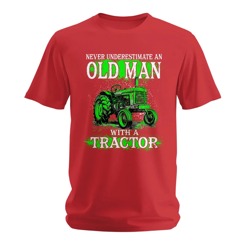 Funny Quote Never Underestimate Old Man Tractor - Unisex Softstyle T-Shirt