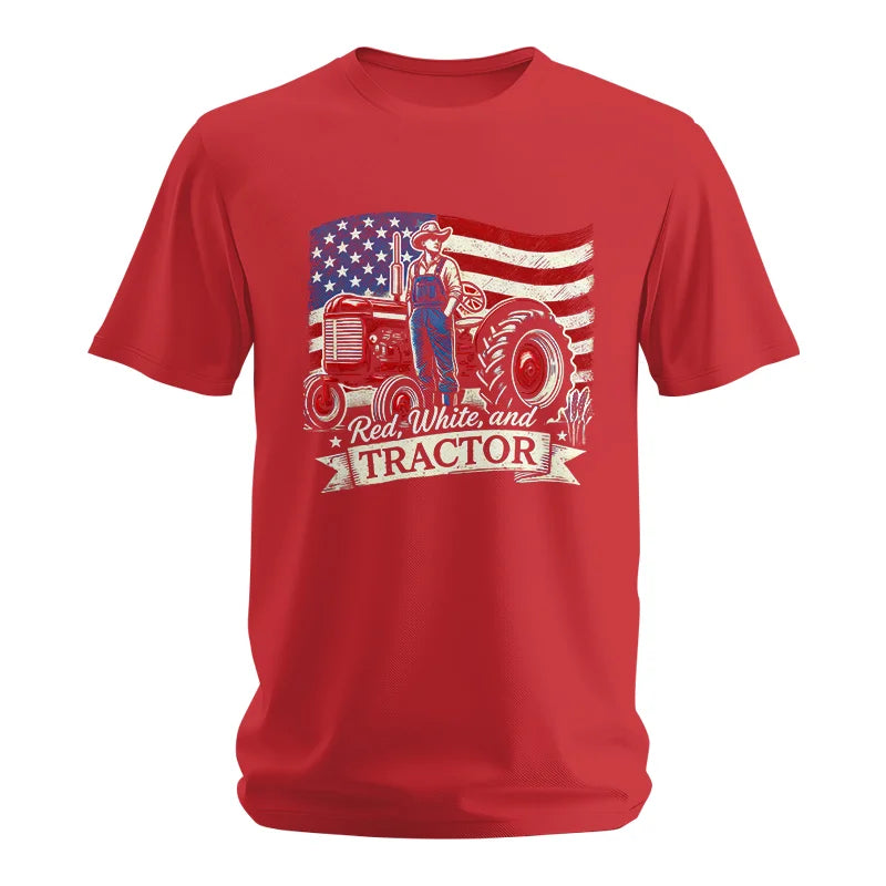 Red White And Tractor - Unisex Softstyle T-Shirt