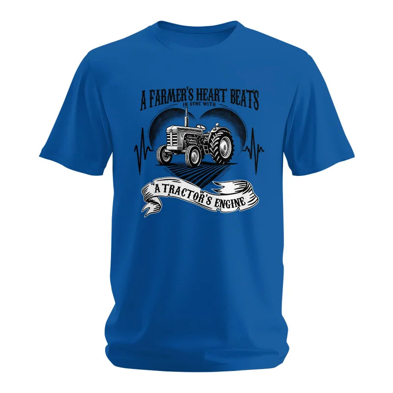 Image of A Farmer’s Heart Beats A Tractor’s Engine - Unisex Softstyle T-Shirt