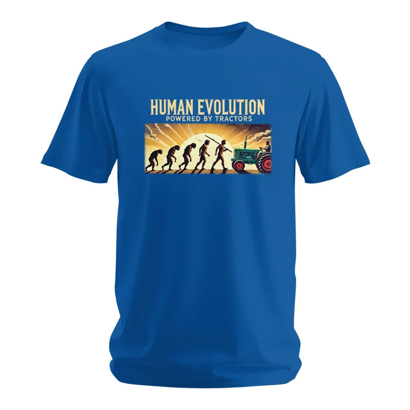 Image of Human Evolution Powered By Tractors - Unisex Softstyle T-Shirt