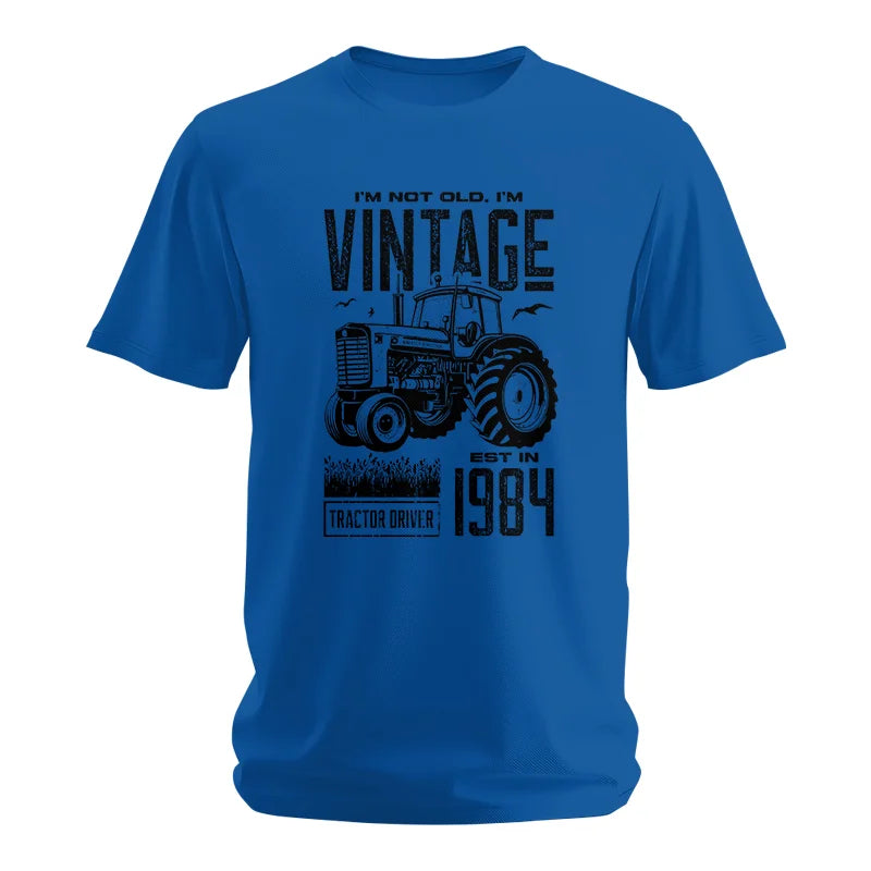 Vintage Tractor Farmer Birthday Born In 1984 1 - Unisex Softstyle T-Shirt