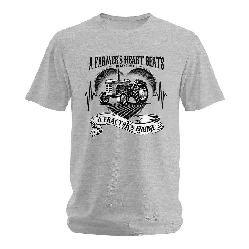 Image of A Farmer’s Heart Beats A Tractor’s Engine - Unisex Softstyle T-Shirt