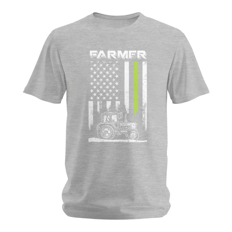 Farmer Tractor Patriotic American Flag - Unisex Softstyle T-Shirt