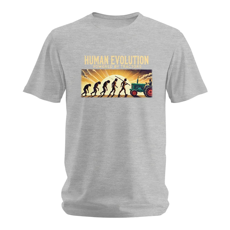 Image of Human Evolution Powered By Tractors - Unisex Softstyle T-Shirt