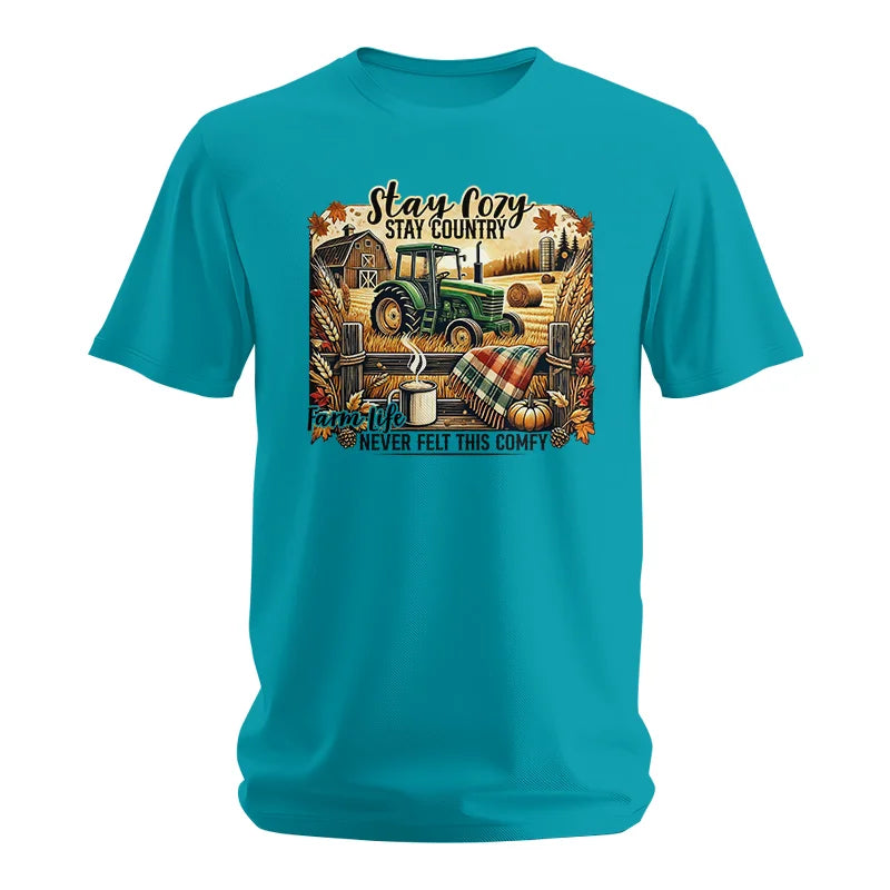 Image of Stay Cozy_Stay Country_Farm Life Never Felt This Comfy 2 - Unisex Softstyle T-Shirt