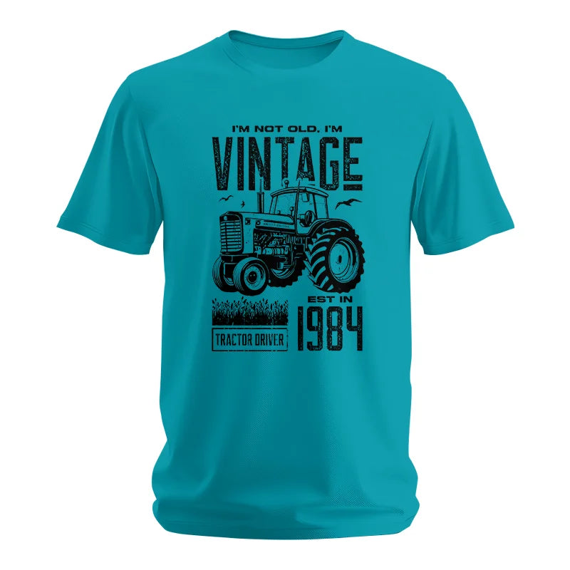 Vintage Tractor Farmer Birthday Born In 1984 1 - Unisex Softstyle T-Shirt