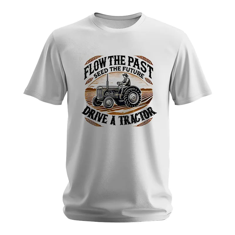 Image of Flow The Past_Seed The Future_Drive A Tractor 1 - Unisex Softstyle T-Shirt