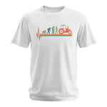 Heartbeat Evolution Farmer Tractor Agriculture Vintage - Unisex Softstyle T-Shirt