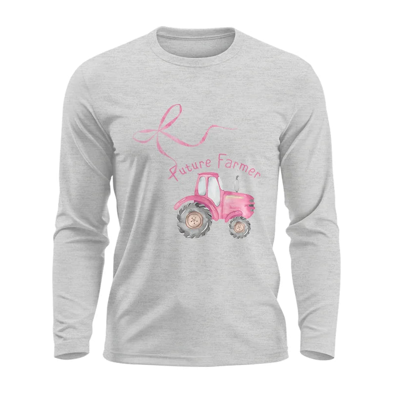 Image of Pink Bow Cute Tractor - Unisex Ultra Cotton Long Sleeve Tee