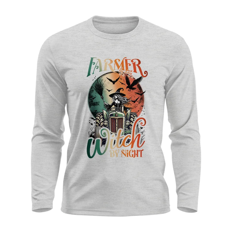 Image of Tractor Halloween Farmer By Day Witch By Night - Unisex Ultra Cotton Long Sleeve Tee