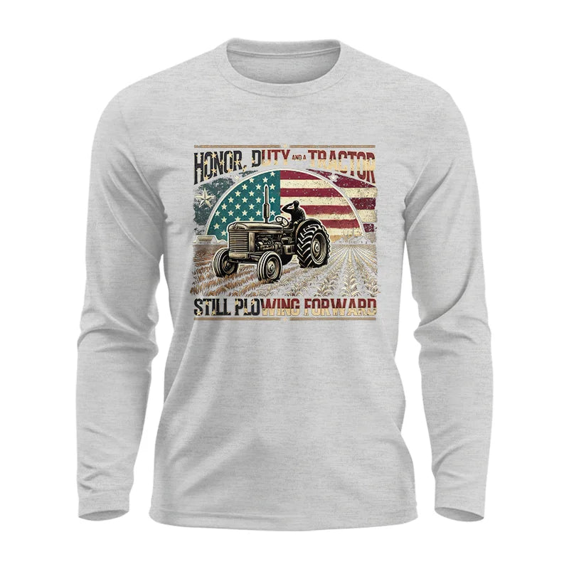 Image of Veteran Farmer Honor Duty And A Tractor 1 - Unisex Ultra Cotton Long Sleeve Tee