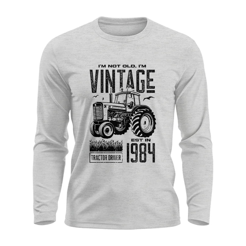 Vintage Tractor Farmer Birthday Born In 1984 1 - Unisex Ultra Cotton Long Sleeve Tee