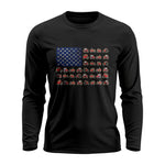 Farming Tractor Vintage Patriotic American Flag - Unisex Ultra Cotton Long Sleeve Tee