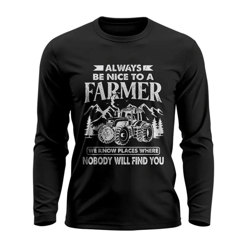 Image of Nice Farmer Funny Tractor Rancher Farming - Unisex Ultra Cotton Long Sleeve Tee