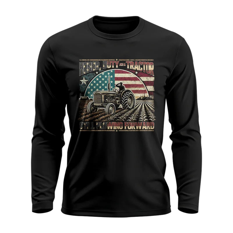 Image of Veteran Farmer Honor Duty And A Tractor 1 - Unisex Ultra Cotton Long Sleeve Tee