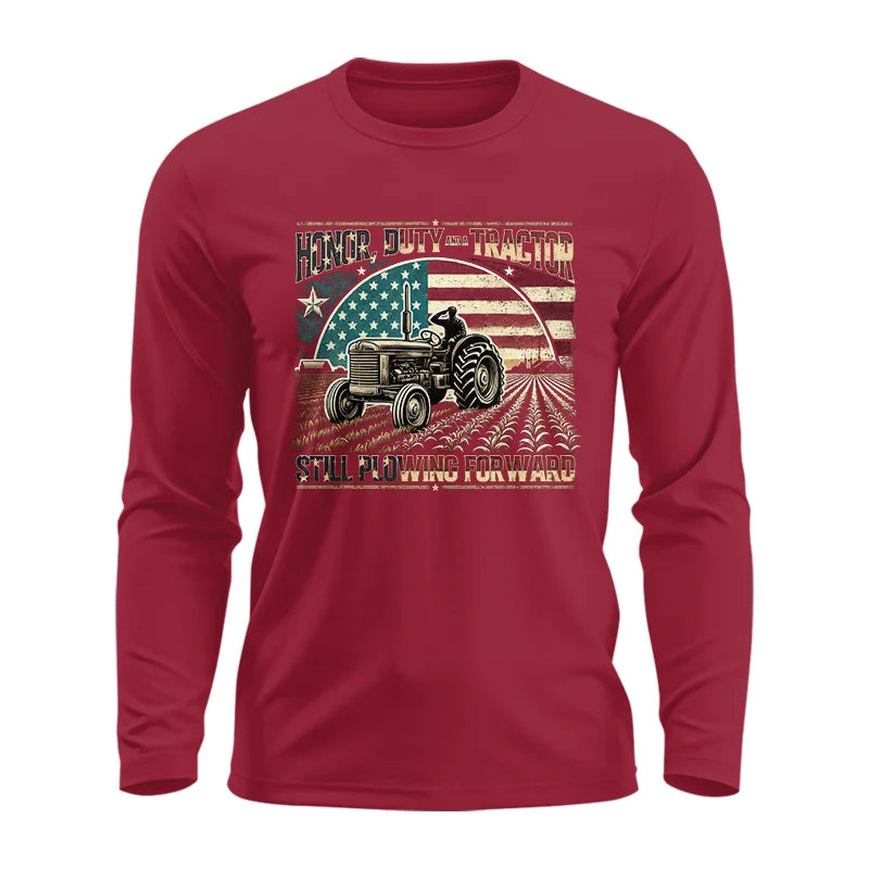 Image of Veteran Farmer Honor Duty And A Tractor 1 - Unisex Ultra Cotton Long Sleeve Tee