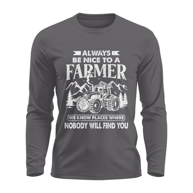 Image of Nice Farmer Funny Tractor Rancher Farming - Unisex Ultra Cotton Long Sleeve Tee