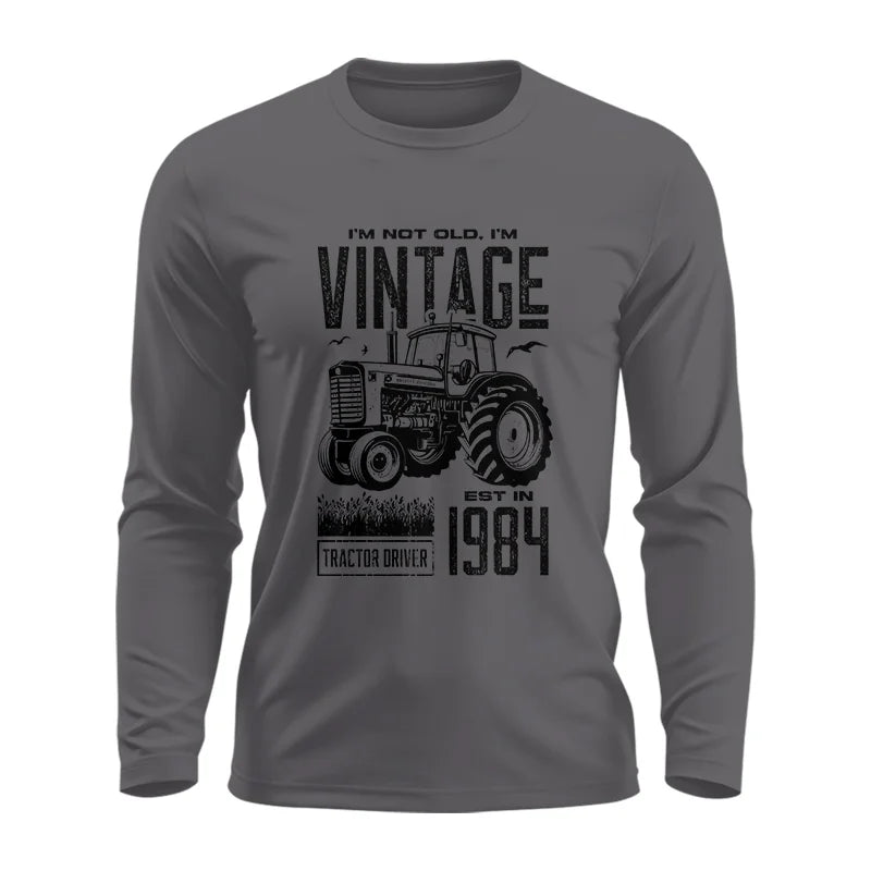 Vintage Tractor Farmer Birthday Born In 1984 1 - Unisex Ultra Cotton Long Sleeve Tee