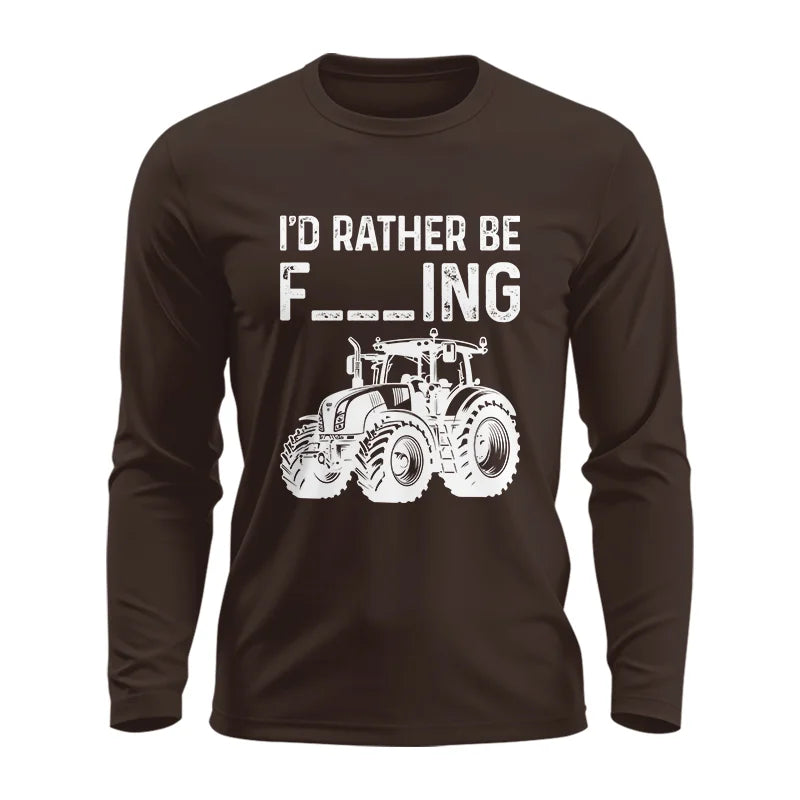 Image of Funny I Would Rather Be Farming Tractor 2 - Unisex Ultra Cotton Long Sleeve Tee