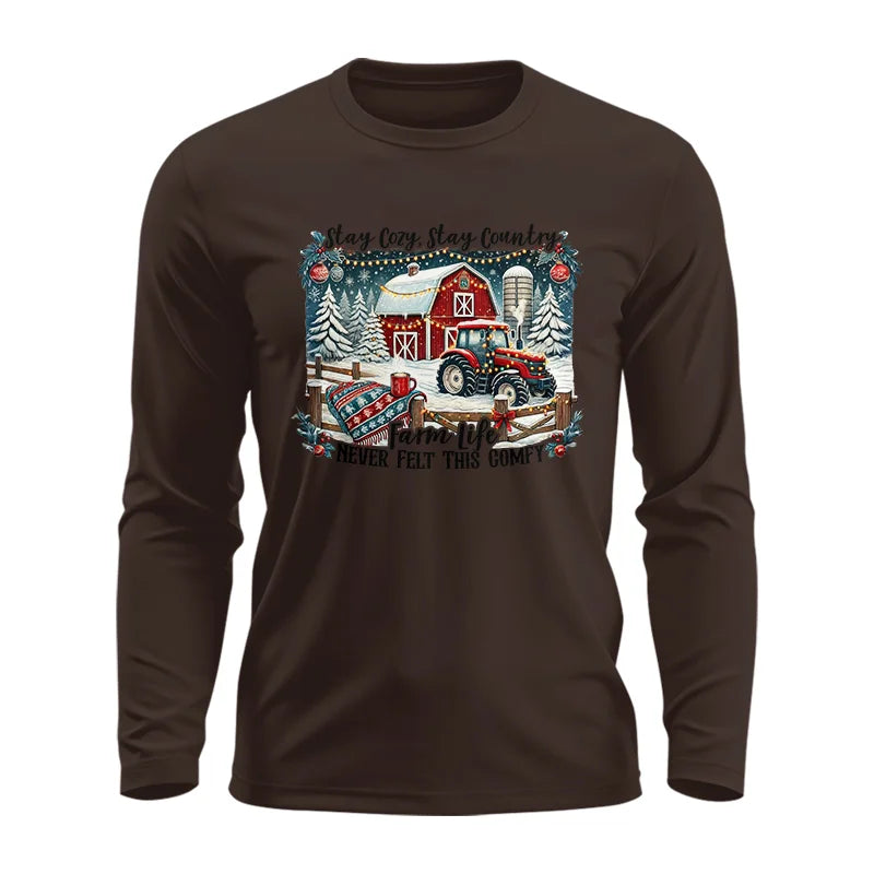 Image of Stay Cozy_Stay Country_Farm Life Never Felt This Comfy 3 - Unisex Ultra Cotton Long Sleeve Tee