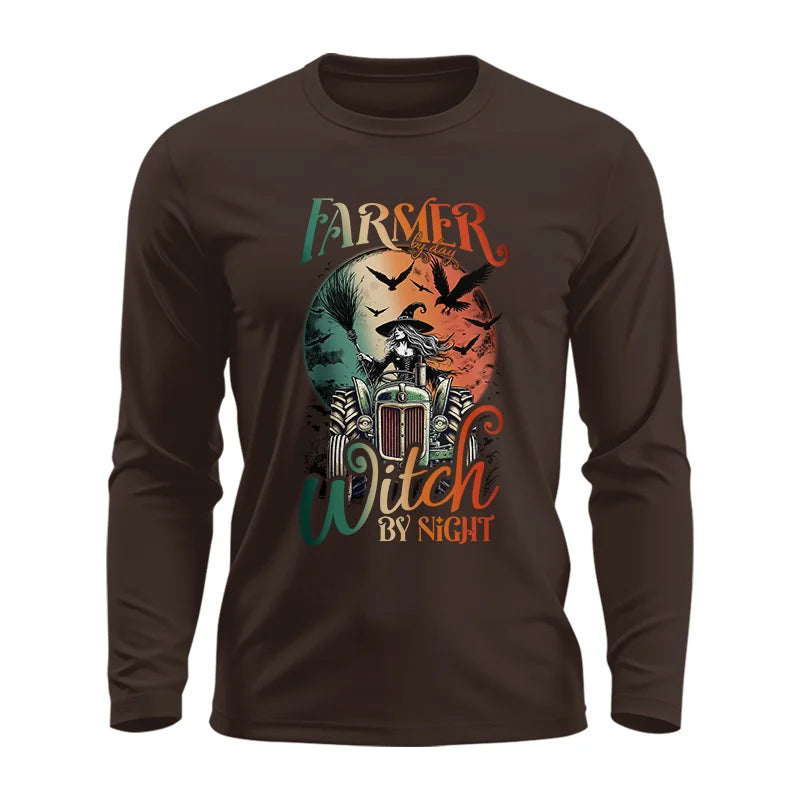 Image of Tractor Halloween Farmer By Day Witch By Night - Unisex Ultra Cotton Long Sleeve Tee