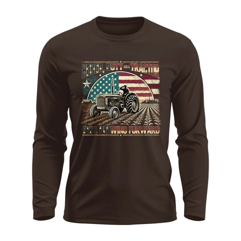 Image of Veteran Farmer Honor Duty And A Tractor 1 - Unisex Ultra Cotton Long Sleeve Tee