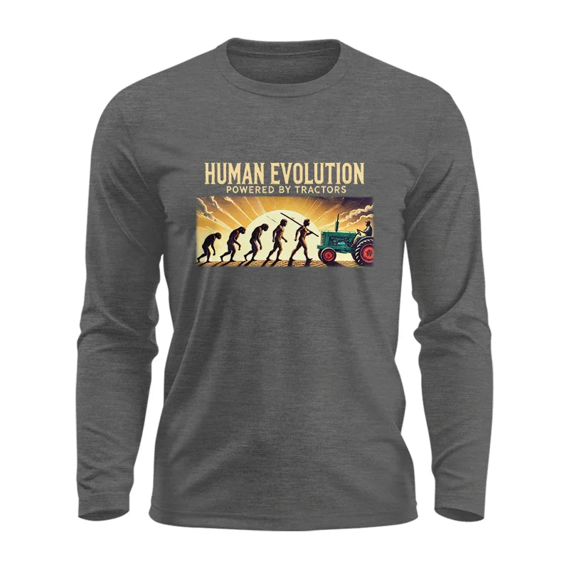 Human Evolution Powered By Tractors - Unisex Ultra Cotton Long Sleeve Tee