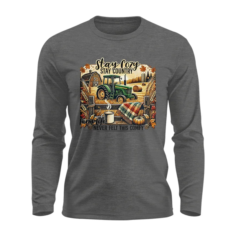 Image of Stay Cozy_Stay Country_Farm Life Never Felt This Comfy 2 - Unisex Ultra Cotton Long Sleeve Tee