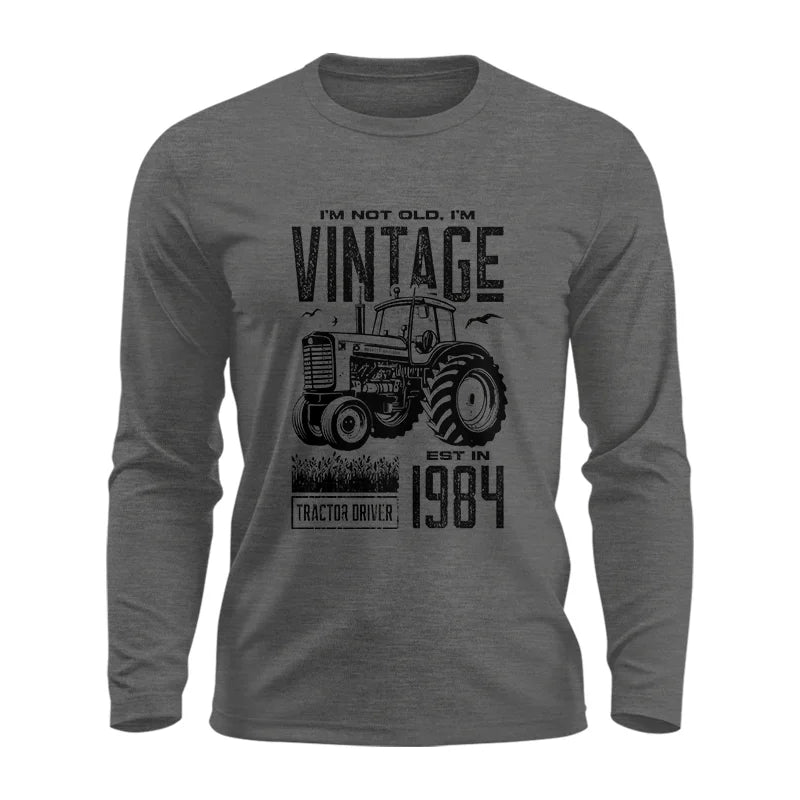 Vintage Tractor Farmer Birthday Born In 1984 1 - Unisex Ultra Cotton Long Sleeve Tee