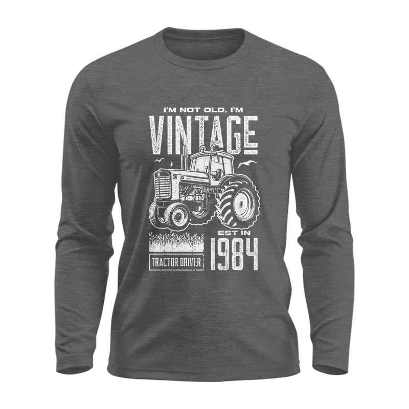 Vintage Tractor Farmer Birthday Born In 1984 2 - Unisex Ultra Cotton Long Sleeve Tee