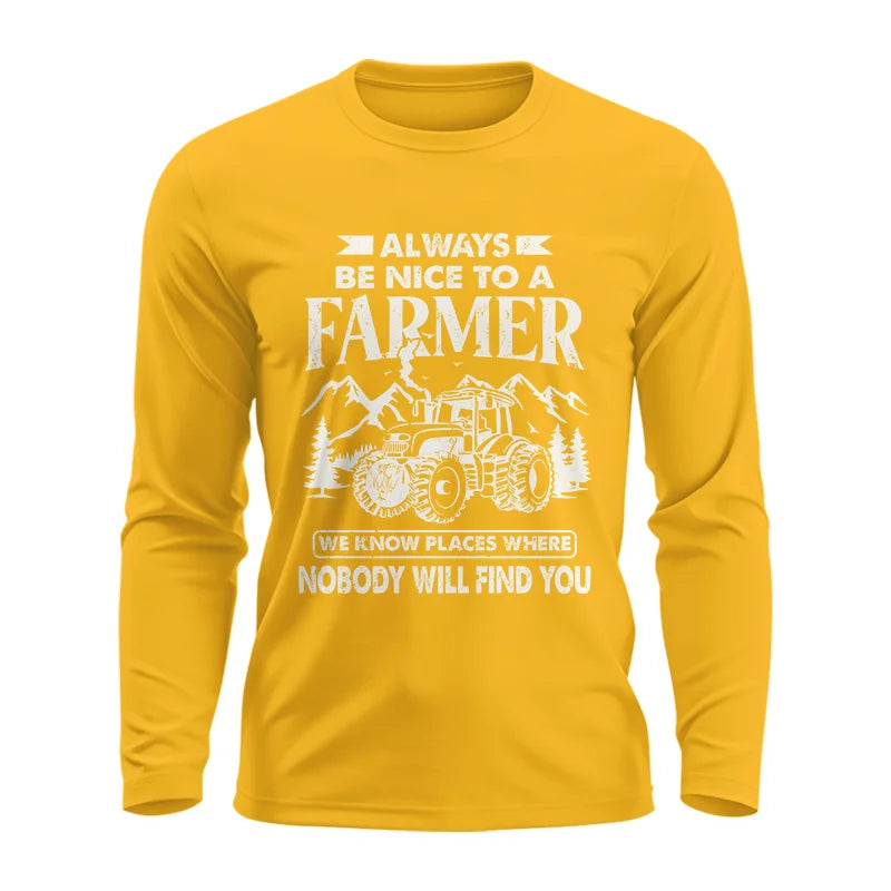 Nice Farmer Funny Tractor Rancher Farming - Unisex Ultra Cotton Long Sleeve Tee