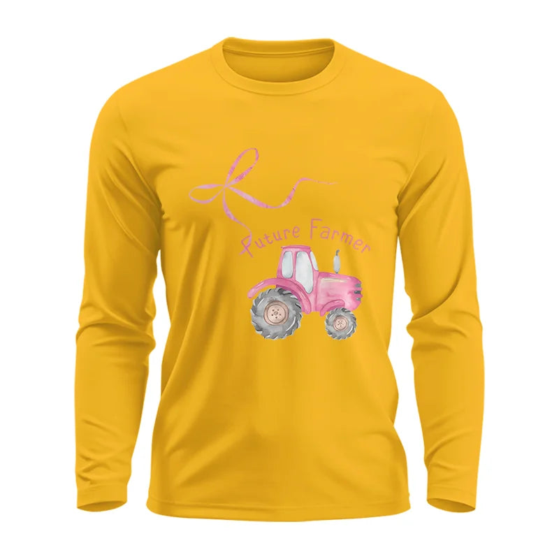 Image of Pink Bow Cute Tractor - Unisex Ultra Cotton Long Sleeve Tee